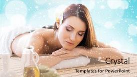  Presentation with massage therapy - PPT layouts with winter spa salon massage background and a  colored foreground
