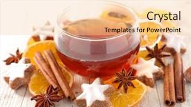  Presentation with biscuit dowonowld - Slides having winter spicy tea and biscuit background and a lemonade colored foreground