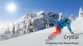  Presentation with running mountains - Amazing presentation having winter sport and recreation leasure backdrop and a light gray colored foreground
