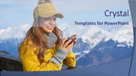  Presentation with winter sports - Presentation design consisting of winter sports on the terrace background and a sky blue colored foreground