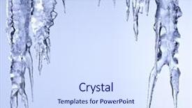  Presentation with hanging rope pictures white - Beautiful slide deck featuring winter spring - icicles sparkling white ice hanging backdrop and a sky blue colored foreground