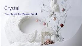  Presentation with birdcage - Presentation theme featuring winter-still-life-with-owl background and a sky blue colored foreground