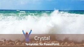  Presentation with winter storm - Presentation theme featuring winter-storm-in-the-mediterranean background and a violet colored foreground