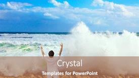  Presentation with winter storm - Slides with winter-storm-in-the-mediterranean background and a coral colored foreground