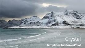  Presentation with landscape - Presentation theme featuring winter-stormy-landscape-of-skagsanden background and a gray colored foreground