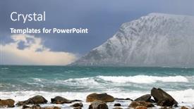  Presentation with winter - PPT theme consisting of winter-stormy-landscape-of-skagsanden background and a seafoam green colored foreground