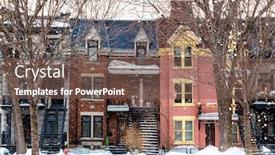  Presentation with architecture - Slides with winter-street-in-montreal background and a violet colored foreground