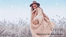  Presentation with winter - PPT layouts featuring winter-style-fashionable-young-woman background and a soft green colored foreground