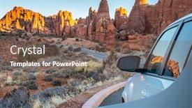  Presentation with moab - Theme featuring winter-sunrise-driving background and a violet colored foreground