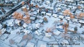  Presentation with fort - Presentation having winter-sunrise-over-residential-area background and a light blue colored foreground