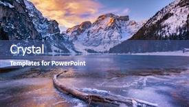  Presentation with colorful sunrise borobudur temple - Presentation enhanced with winter sunrise with colorful cloudscape background and a ocean colored foreground