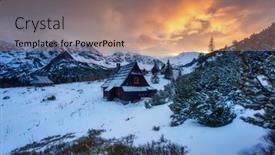  Presentation with winter - PPT layouts featuring winter-sunset-on-hala-gasienicowa background and a coral colored foreground