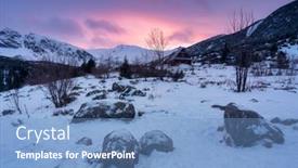  Presentation with sunset - Presentation design enhanced with winter-sunset-on-hala-gasienicowa background and a teal colored foreground