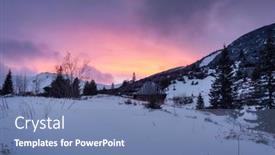  Presentation with sunset - Slides featuring winter-sunset-on-hala-gasienicowa background and a  colored foreground