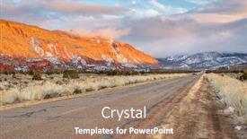  Presentation with moab - PPT theme enhanced with winter-sunset-over-a-highway background and a coral colored foreground