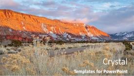  Presentation with moab - Cool new presentation design with winter-sunset-over-a-highway backdrop and a coral colored foreground