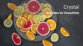  Presentation with sunshine - Audience pleasing slide deck consisting of winter-sunshine-health-food backdrop and a dark gray colored foreground