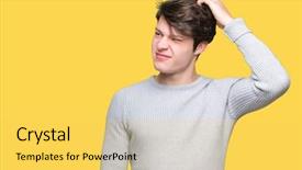  Presentation with winter - Slide deck enhanced with winter sweater over isolated background background and a yellow colored foreground