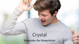  Presentation with dance and music - Slide deck having winter sweater over isolated background background and a light gray colored foreground