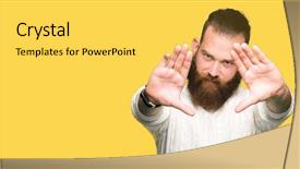  Presentation with winter - PPT layouts with winter sweater smiling doing frame background and a  colored foreground