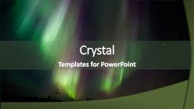 Presentation with light golden lights - PPT theme enhanced with beautiful northern lights in lapland background and a ocean colored foreground