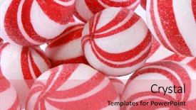  Presentation with christmas candy - Theme featuring christmas candy background background and a coral colored foreground