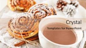  Presentation with cocoa - Beautiful presentation theme featuring cinnamon rolls with cocoa backdrop and a coral colored foreground