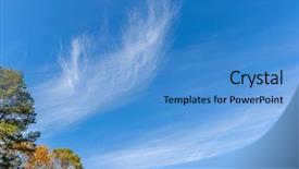  Presentation with fall leaves - Cool new presentation with leaves against a cloudy blue backdrop and a teal colored foreground