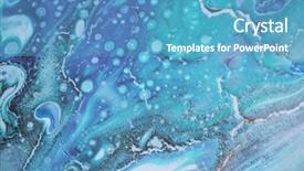  Presentation with abstract blue texture - Cool new presentation theme with scratch cards - marble texture acrylic blue colors backdrop and a teal colored foreground