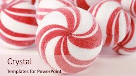  Presentation with candy - Amazing theme having hard candy - red and white balls backdrop and a lemonade colored foreground