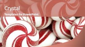  Presentation with christmas candy - Slides enhanced with red and white christmas candy background and a coral colored foreground