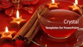  Presentation with cinnamon quillsmicrobial attacks - PPT theme having winter tea with cinnamon sticks background and a tawny brown colored foreground