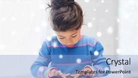  Presentation with technology education - Colorful theme enhanced with winter technology and people concept backdrop and a light blue colored foreground