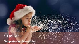  Presentation with girl christmas - Cool new slide set with winter time happy little girl backdrop and a coral colored foreground