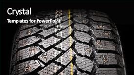  Presentation with tire - Slide set enhanced with winter tire protector with studs background and a black colored foreground