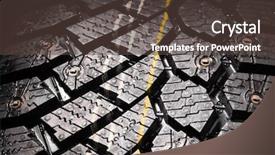  Presentation with tire - Slide deck featuring winter tire protector with studs background and a tawny brown colored foreground