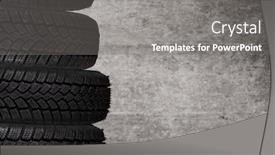  Presentation with tires - Cool new slides with winter-tires-texture-background-close backdrop and a gray colored foreground