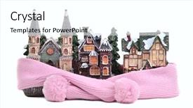  Presentation with white house - Amazing slides having toy half-timbered houses wrapped backdrop and a white colored foreground