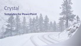  Presentation with rocky mountains - Colorful slide set enhanced with winter-travel-in-colorado-rocky backdrop and a sky blue colored foreground