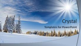  Presentation with winter forest - Slide deck featuring winter trees in mountains covered background and a teal colored foreground