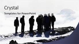  Presentation with trekking - Beautiful PPT layouts featuring climber above mountain - winter trekking in the dolomites backdrop and a white colored foreground