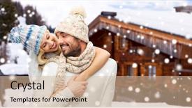  Presentation with country christmas - Slide set enhanced with winter vacation couple christmas background and a soft green colored foreground