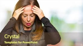  Presentation with migraine - PPT layouts with winter vest suffering from head background and a tawny brown colored foreground