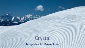  Presentation with ski - Cool new presentation theme with winter-view-in-the-mountains backdrop and a sky blue colored foreground