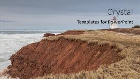  Presentation with sandstone - Slide deck featuring winter-view-of-sandstone-cliffs background and a light blue colored foreground