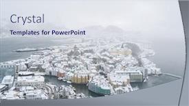  Presentation with norway - Slide set enhanced with winter-view-of-the-snowfall background and a sky blue colored foreground