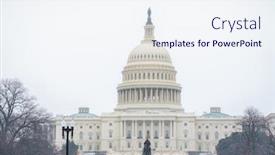  Presentation with capitol - Slide set consisting of winter washington dc us capitol at snowy day background and a sky blue colored foreground