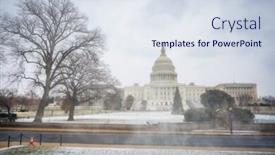  Presentation with capitol washington dc - Audience pleasing theme consisting of winter-washington-dc-us-capitol backdrop and a sky blue colored foreground