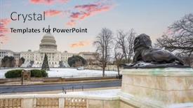  Presentation with capitol - Cool new presentation theme with winter-washington-dc-us-capitol backdrop and a light blue colored foreground