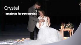  Presentation with flower wedding - Colorful presentation design enhanced with winter wedding outdoors in even backdrop and a black colored foreground